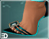 Teal Gem Strap Heels