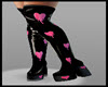 ! Blk/Pink Vynl Boots
