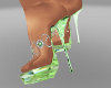 Chic Jeweled Green Heels