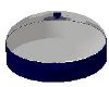 blue round dish