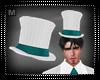 White Top Hat Teal Band