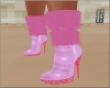 Fake fur boots pink