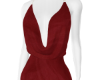 Red Suede Cowl Dress