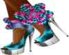 blu n pink leopard heels