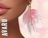 Feather Earrings ~ Pink