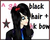 Black hair + hk bow :3