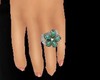 OO* flower turquois ring