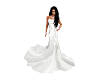 White satin wedding gown