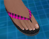 Pink Flip Flops Plaid M