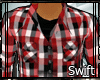 "S" plaid top sup Red