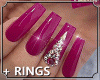 Dark Pink Diamond Nails