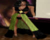 Lime/Black evening gown