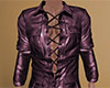 Red Gray Leather Shirt M