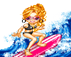 Surfing Girl Sticker