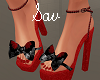 Red/Black Bow Heels