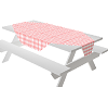 Pink  White Picnic Table
