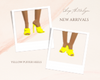 yellow puffer heels