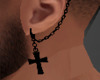 Chain Cross Earring Blac