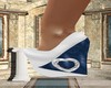 Snow blue White heels