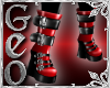 Geo Punk Boots Red
