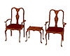 table & chairs royal red