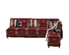 Red Leather L Shape Sofa