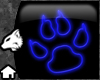 Neon Paw Sign Blue