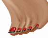 {Ash} Feet Nail Art Red