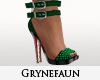 Green boucle heels