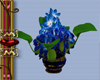 blue roses in blue vase