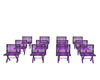 12 purple wedding chairs