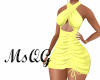L/XL Yellow Halter Dress