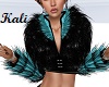 Noir POW Teal Fur Top