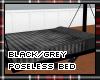 poseless black/grey bed
