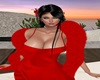 Calista Gown w/Fur Red L