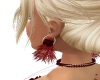 Red feather fashion earr