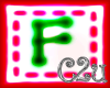 C2u letter F Sticker