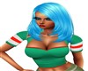 GREEN CROP TOP RED TRIM