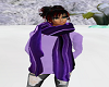 purple sweater wth scarf