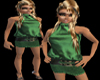 green satin mini dress