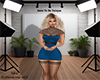 Devine Diamond Dress Blu