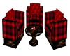 3 Relax Chairs/Red Plaid