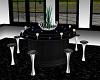 Blk & Silver Round Table