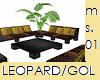 sofa set gold/leapord