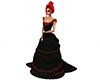 Victorian gown black red