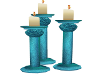 Trio-Teal Candles