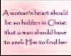 Seek Him to find her