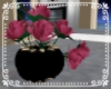 deep pink roses in vase