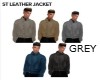 ST LEATHER JACKET GREY