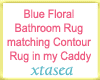 Blue Floral Bathroom Rug